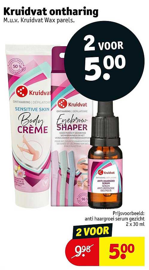 Kruidvat ontharing 2 voor 5.00
