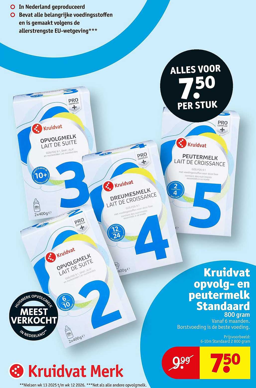 Kruidvat opvolg- en peutermelk Standaard 800 gram