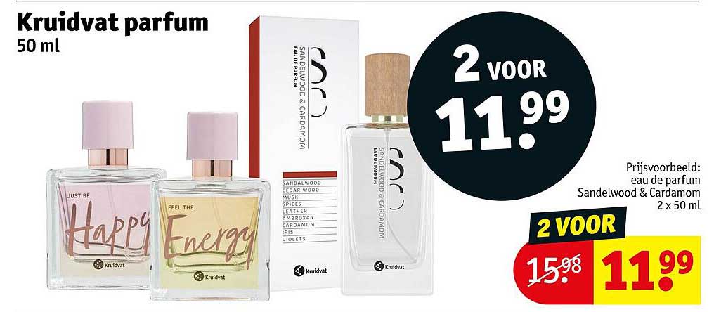 Kruidvat parfum 50 ml 2 voor 11.99