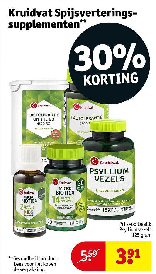 Kruidvat Spijsverterings-supplementen** 30% KORTING