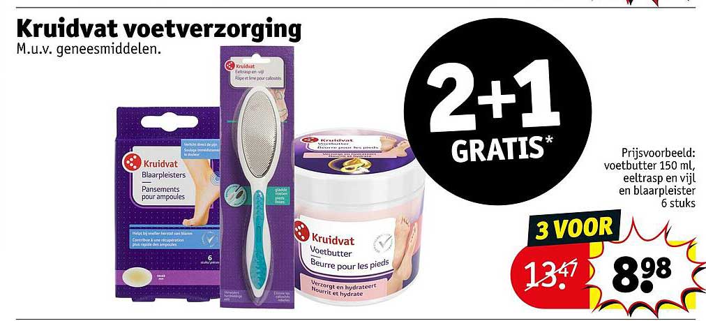 Kruidvat voetverzorging 2+1 GRATIS*