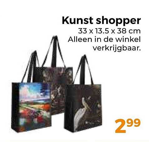 Kunst shopper 33 x 13.5 x 38 cm Alleen in de winkel verkrijgbaar.