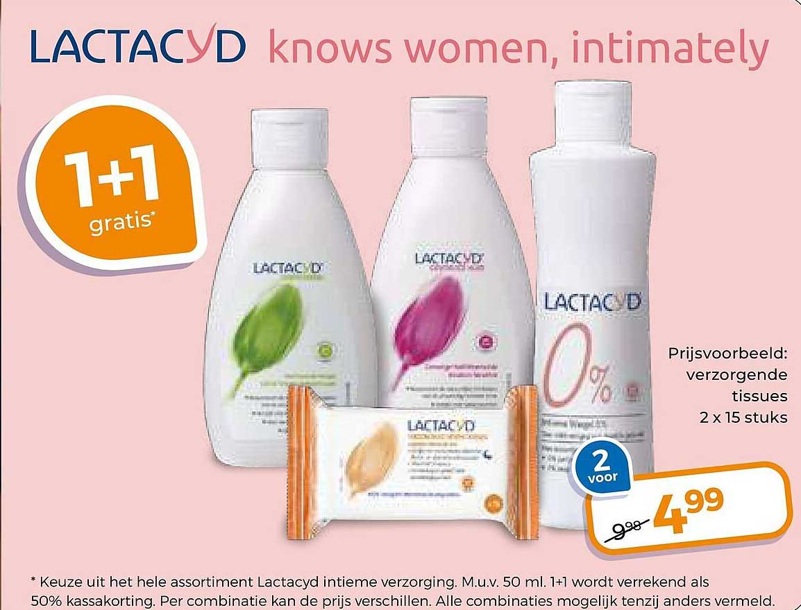 Lactacyd intieme verzorging 1+1 gratis