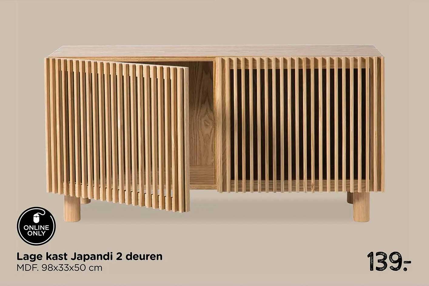 Lage kast Japandi 2 deuren