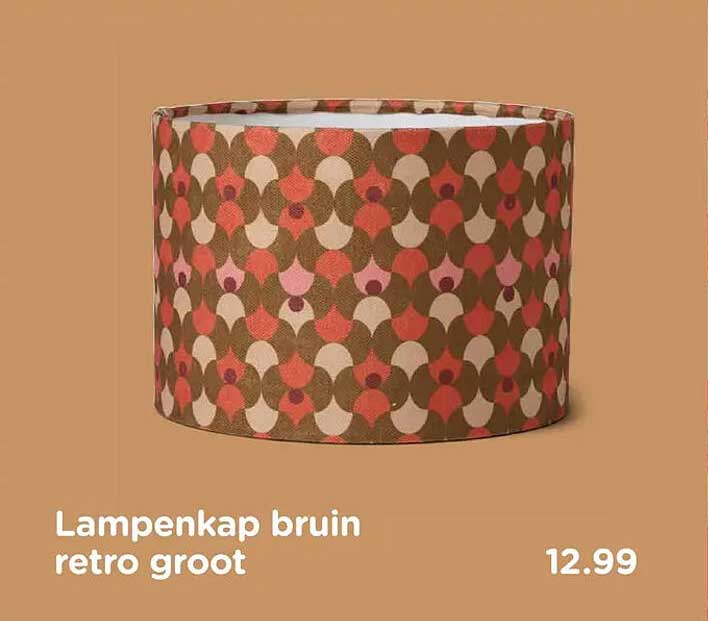 Lampenkap bruin retro groot