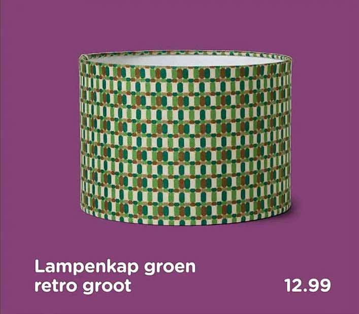 Lampenkap groen retro groot