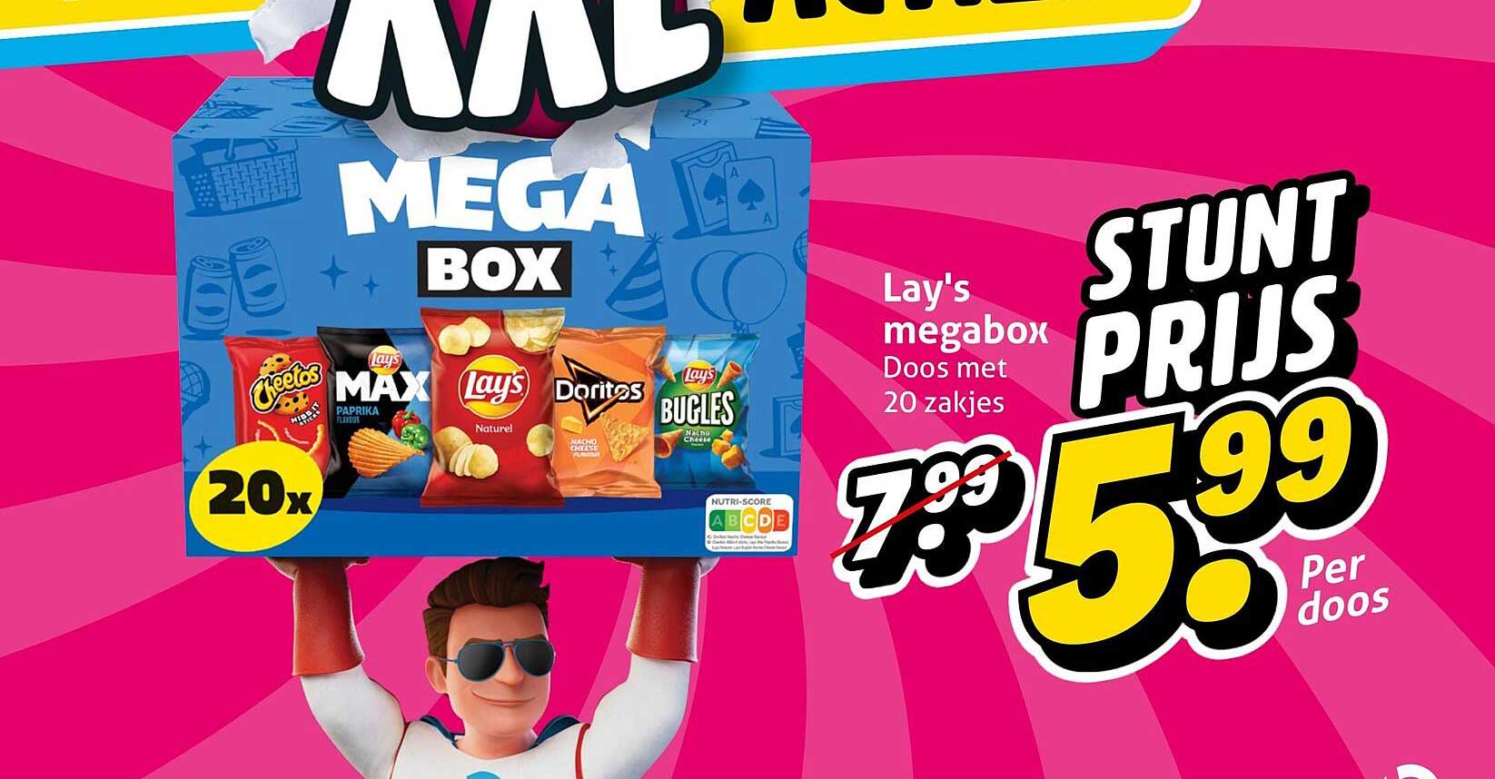 Lay's megabox Doos met 20 zakjes