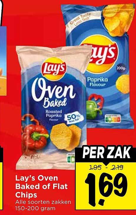 Lay's Oven Baked of Flat Chips Alle soorten zakken 150-200 gram PER ZAK