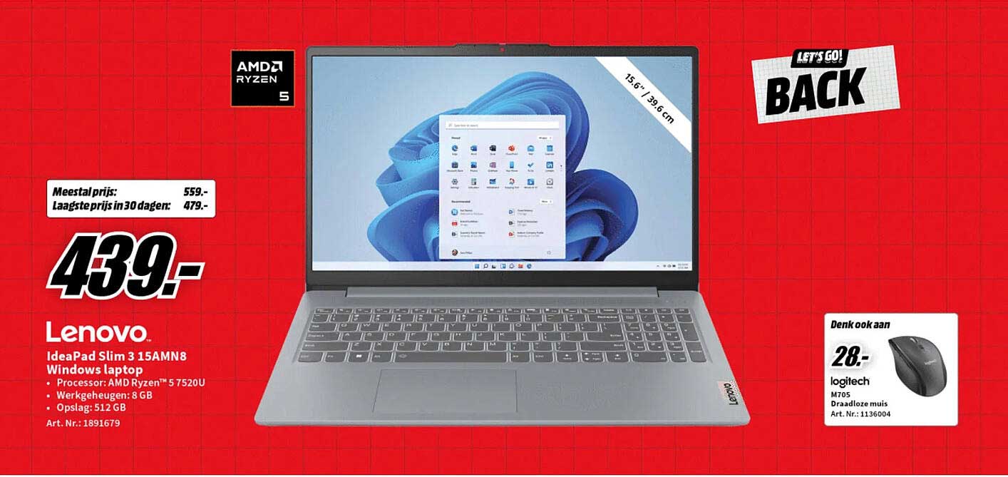 Lenovo IdeaPad Slim 3 15AMN8 Windows laptop