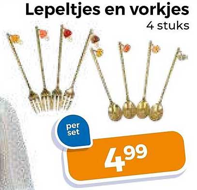 Lepeltjes en vorkjes 4 stuks