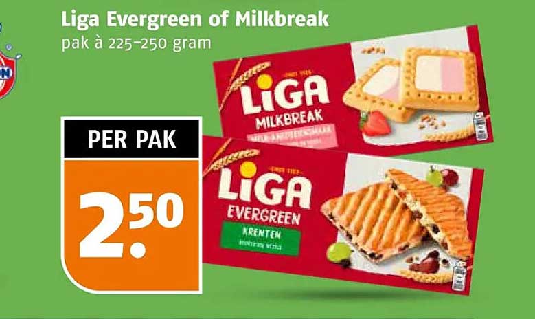 Liga Evergreen of Milkbreak per pak
