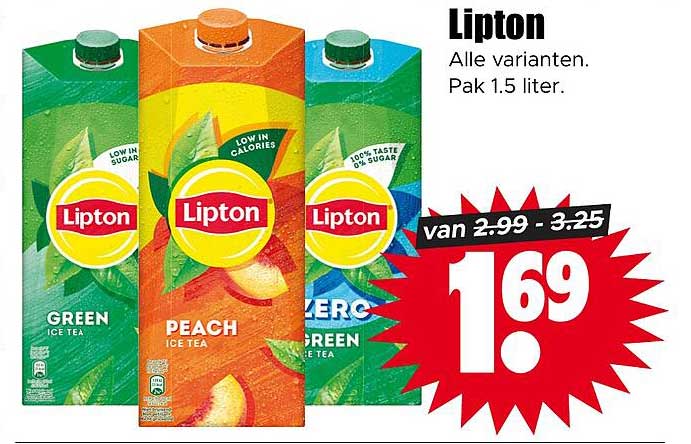 Lipton Alle varianten. Pak 1.5 liter.