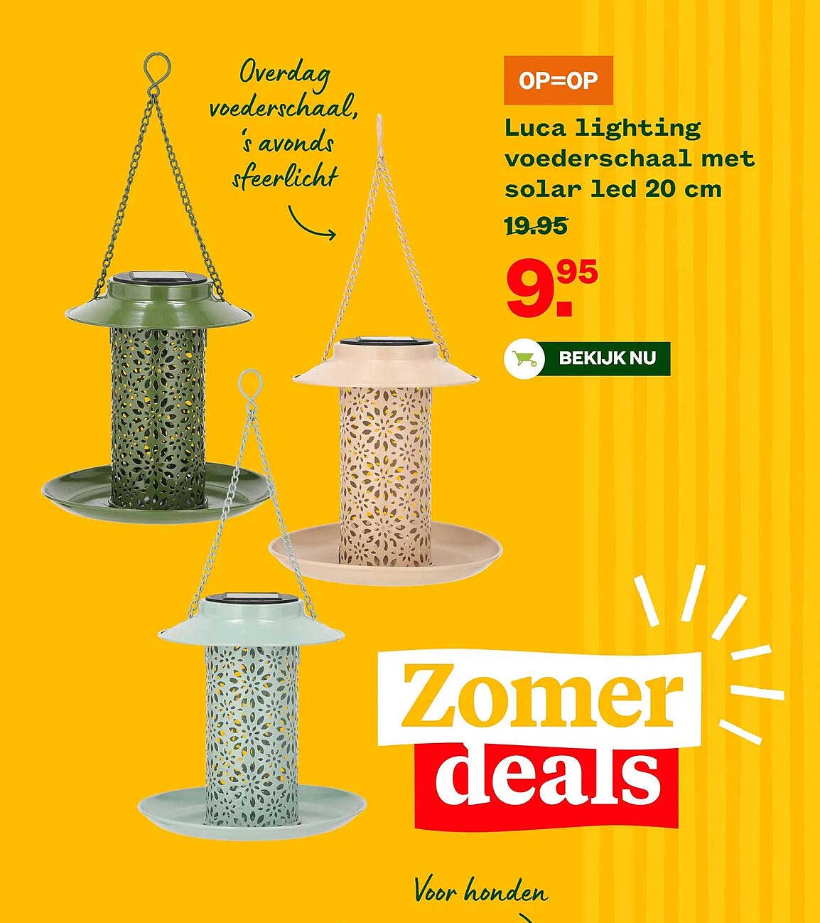 Luca lighting voederschaal met solar led 20 cm