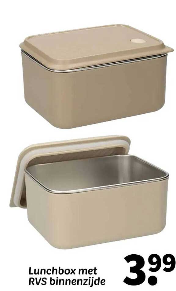 Lunchbox met RVS binnenzijde