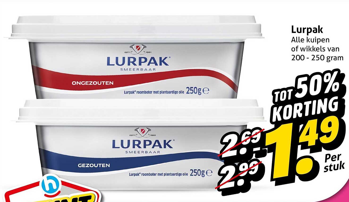 Lurpak Alle kuipen of wikkels van 200 - 250 gram TOT 50% KORTING