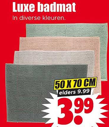 Luxe badmat In diverse kleuren.
