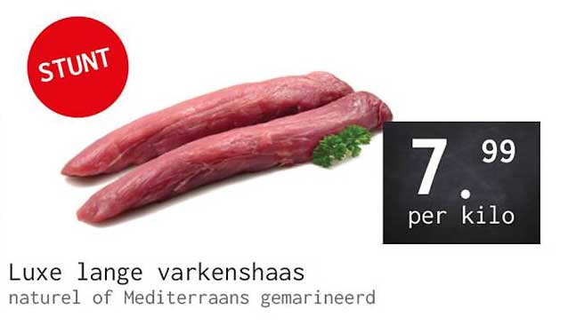 Luxe lange varkenshaas natuur of Mediterraans gemarineerd