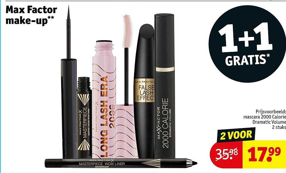 Max Factor make-up** 1+1 GRATIS*