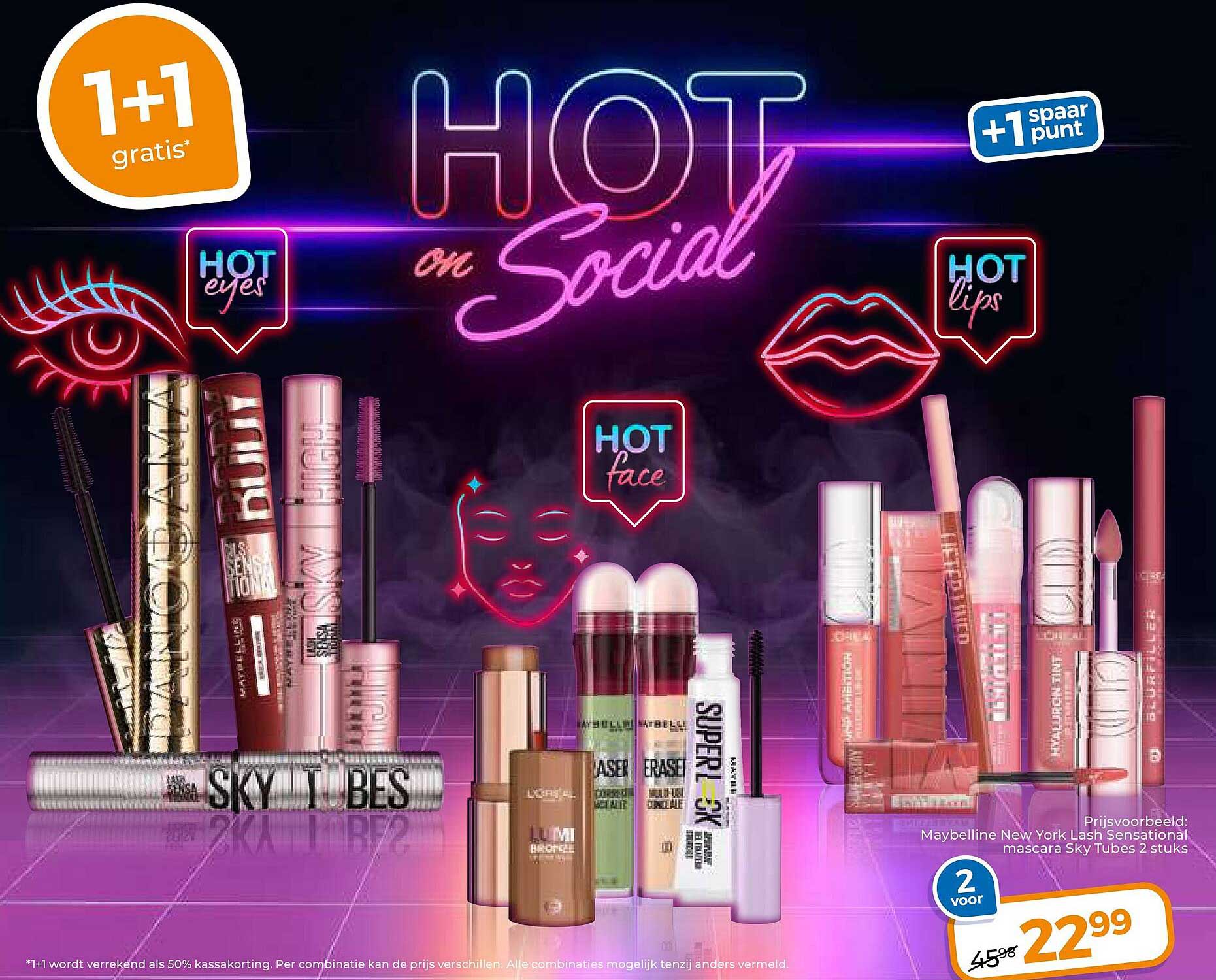 Maybelline New York Lash Sensational mascara Sky Tubes 2 stuks 2 voor