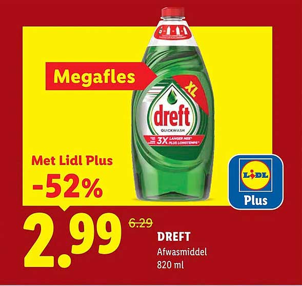 Megafles Dreft Afwasmiddel 820 ml