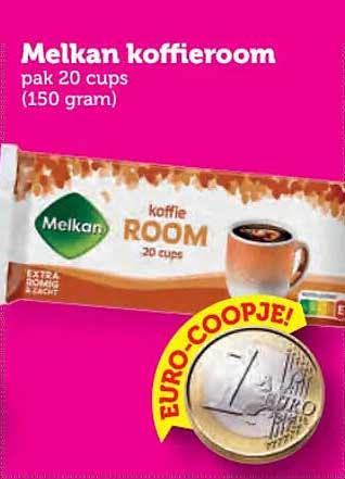 Melkan koffieroom pak 20 cups (150 gram) EURO-COOPJE!