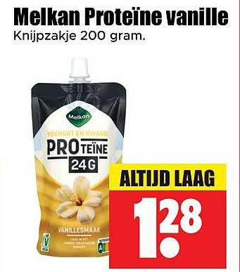 Melkan Proteïne vanille Knijpflesje 200 gram