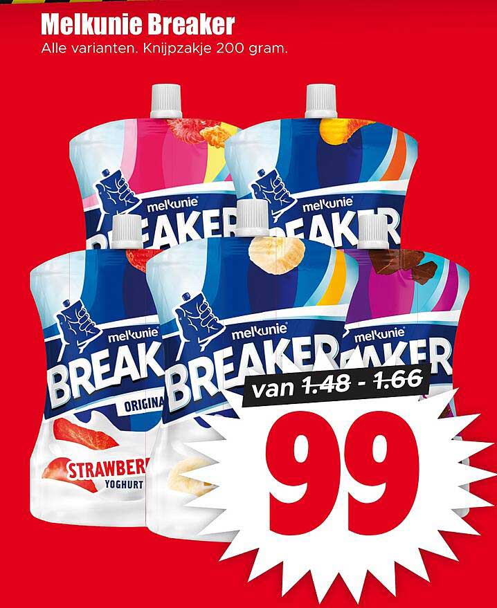 Melkunie Breaker Alle varianten. Knijpzake 200 gram.