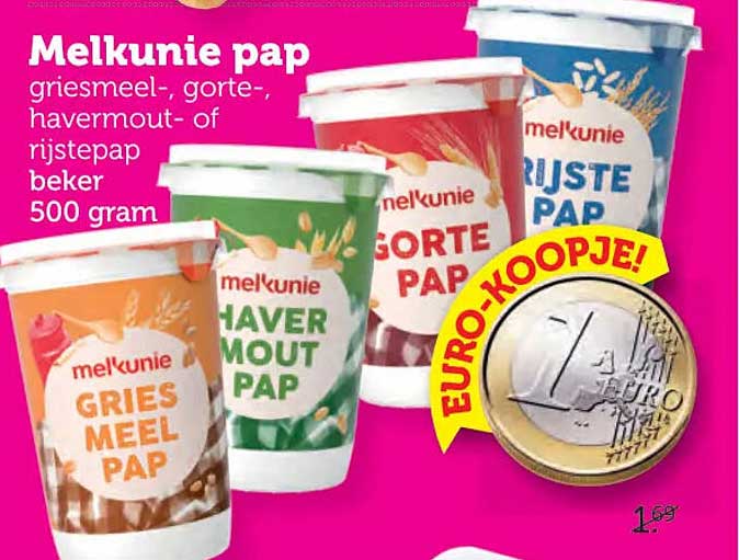 Melkunie pap griesmeel-, gorte-, havermout- of rijstepap beker 500 gram