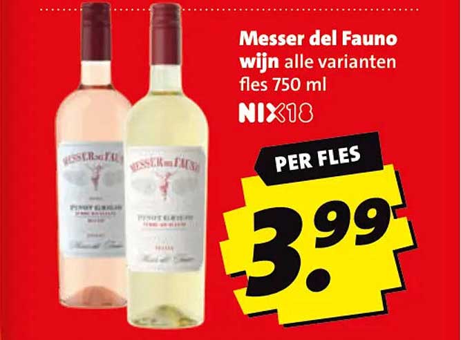 Messer del Fauno wijn alle varianten fles 750 ml NIX18 PER FLES
