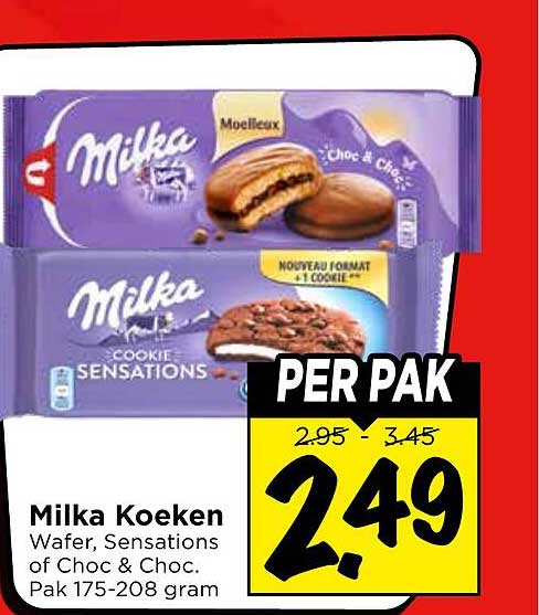 Milka Koeken Wafer, Sensations of Choc & Choc. Pak 175-208 gram