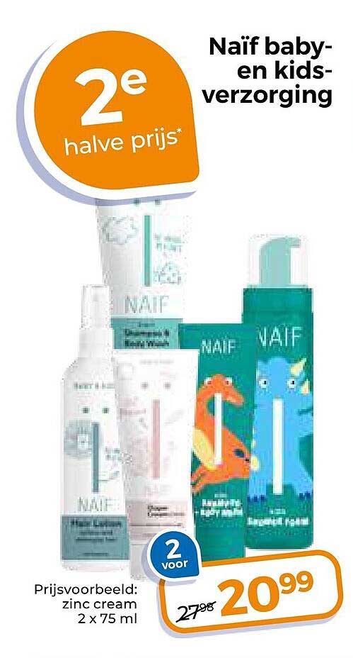 Naïf baby- en kids-verzorging 2e halve prijs