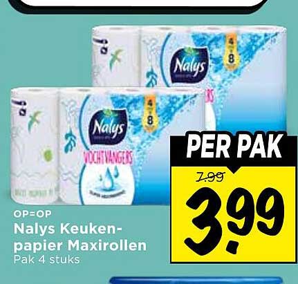 Nalys Keukenpapier Maxirollen Pak 4 stuks PER PAK