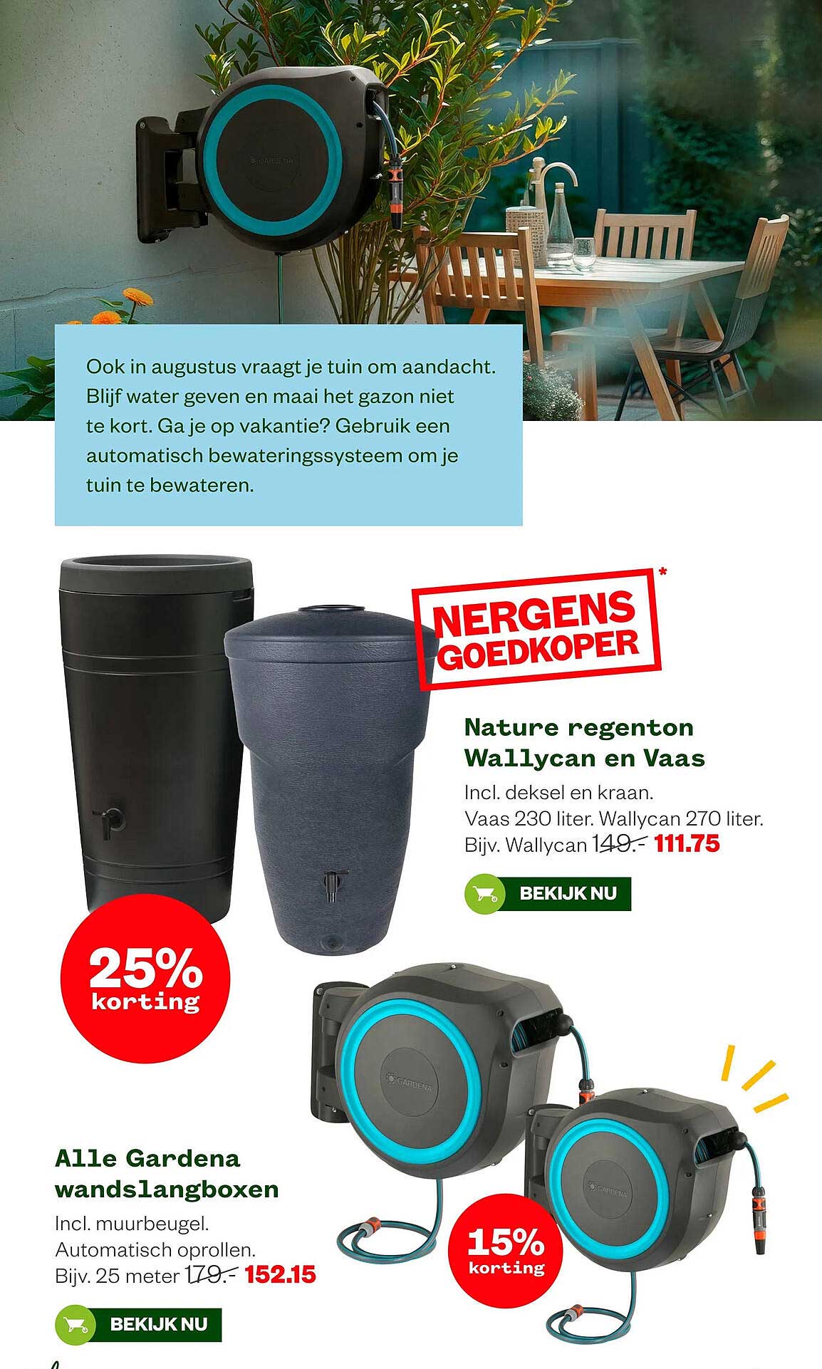 Nature regenton Wallycan en Vaas