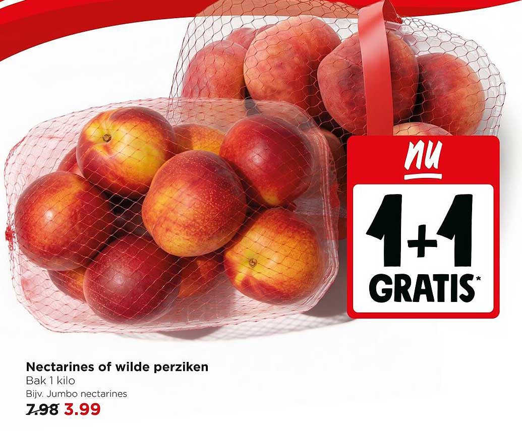 Nectarines of wilde perziken 1+1 GRATIS