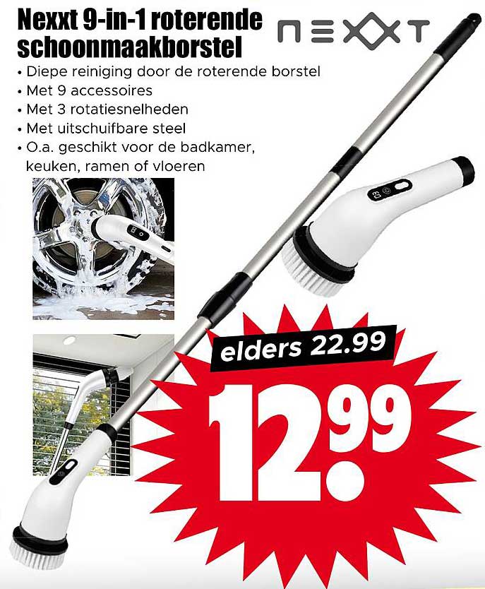 Next 9-in-1 roterende schoonmaakborstel
