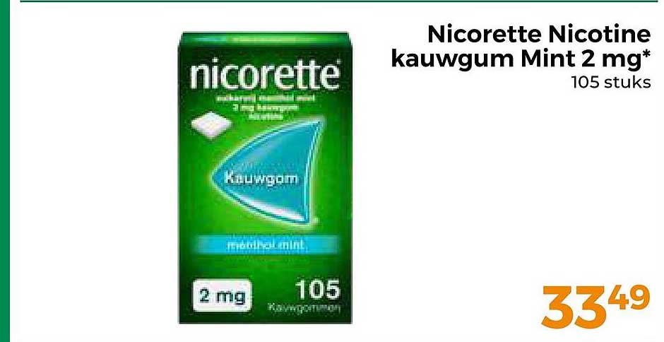 Nicorette Nicotine kauwgum Mint 2 mg* 105 stuks