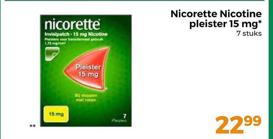 Nicorette Nicotine pleister 15 mg* 7 stuks