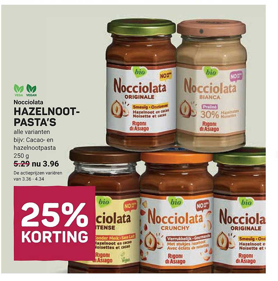 Nocciolata HAZELNOOT-PASTA'S 25% KORTING