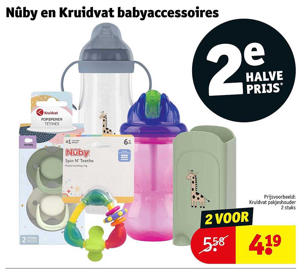 Nûby en Kruidvat babyaccessoires 2e halve prijs