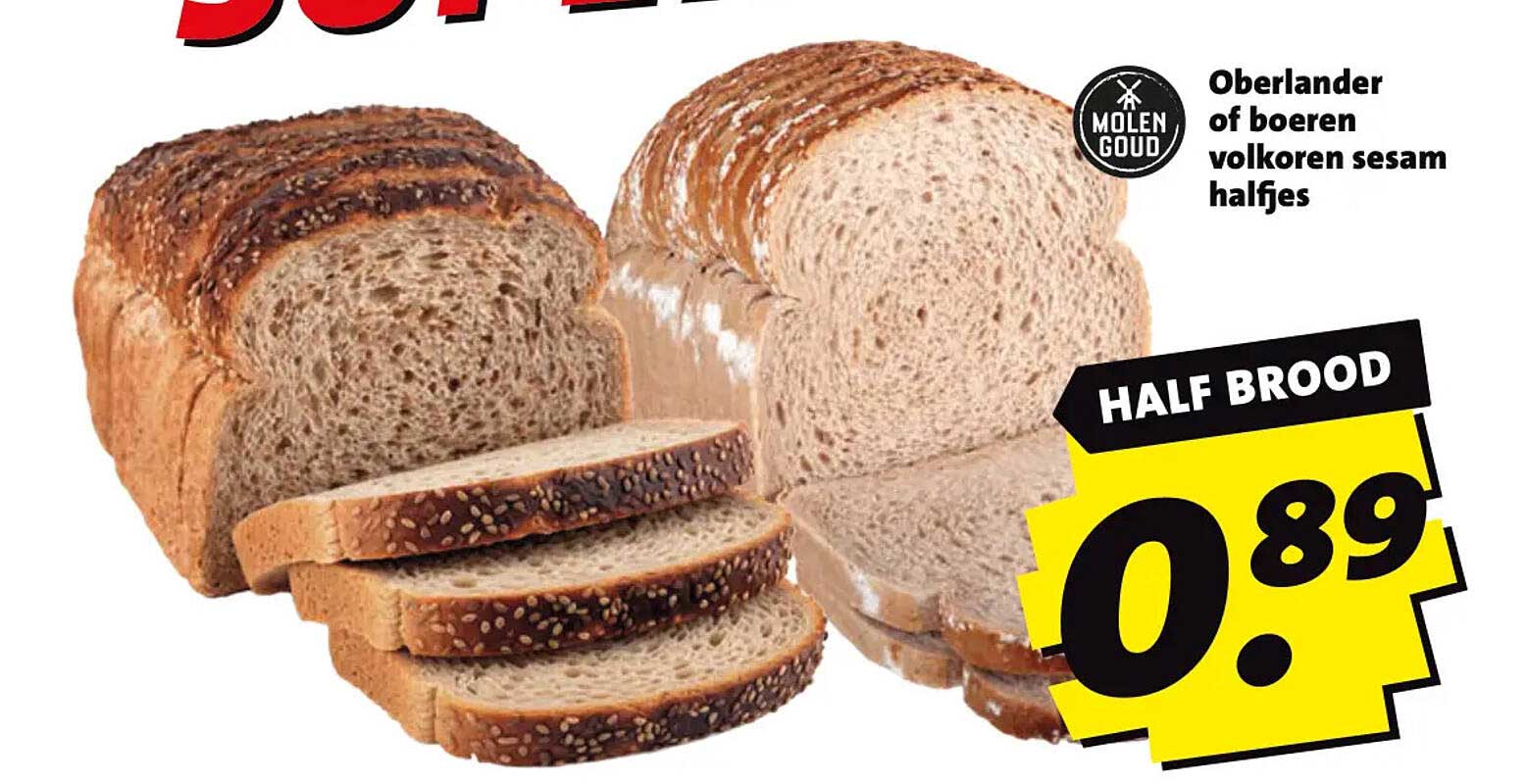 Oberlander of boeren volkoren sesam halfjes HALF BROOD