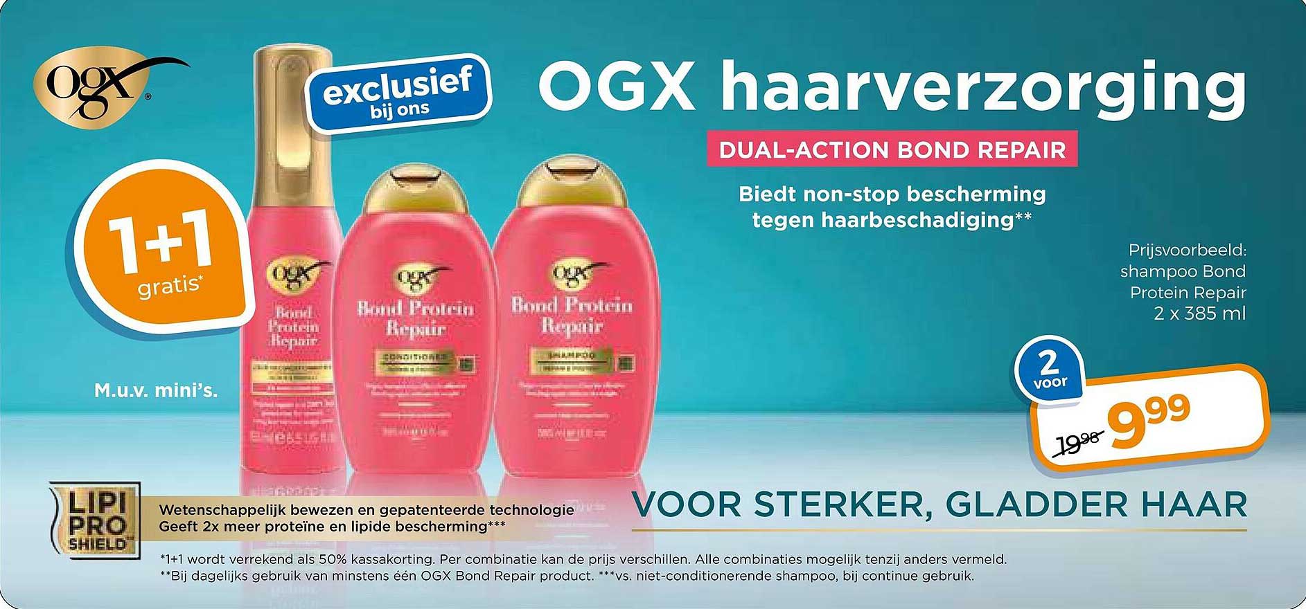 OGX haarverzorging 1+1 gratis