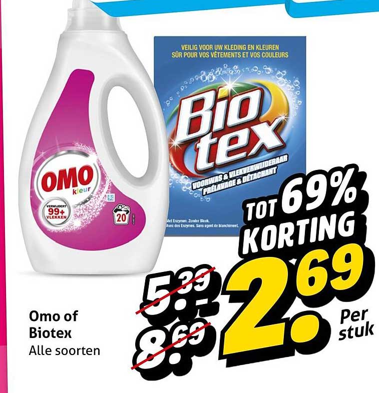 Omo of Biotex Alle soorten