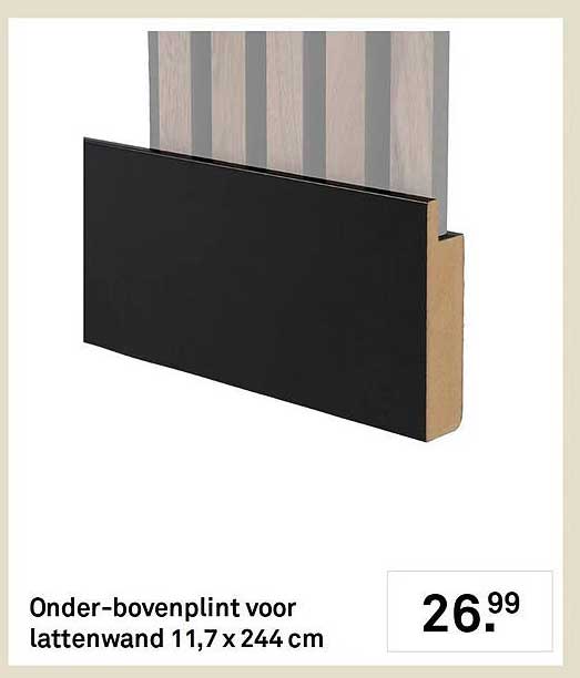 Onder-bovenplint voor lattenwand 11,7 x 244 cm