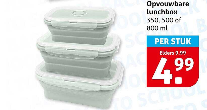 Opvouwbare lunchbox 350, 500 of 800 ml
