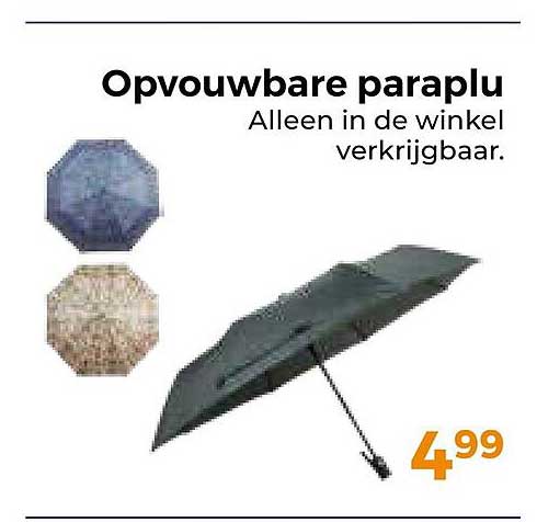 Opvouwbare paraplu Alleen in de winkel verkrijgbaar.