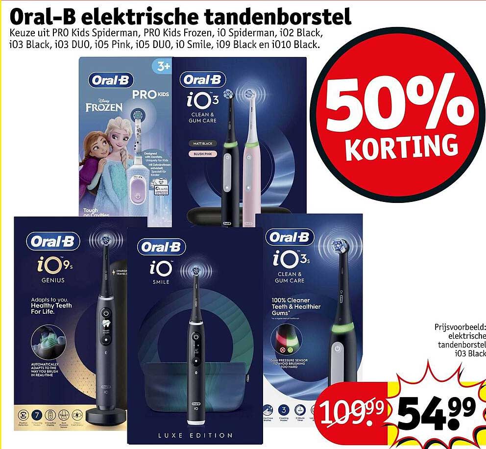 Oral-B elektrische tandenborstel 50% KORTING