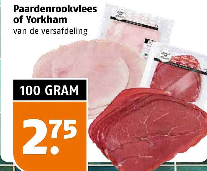 Paardenrookvlees of Yorkham van de versafdeling