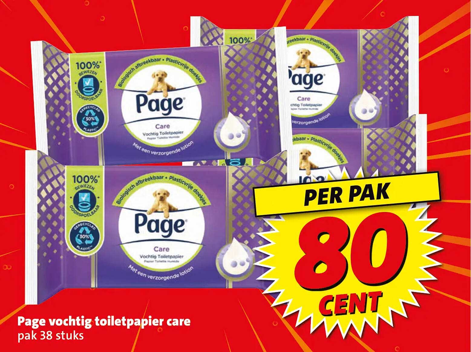 Page vochtig toiletpapier care pak 38 stuks
