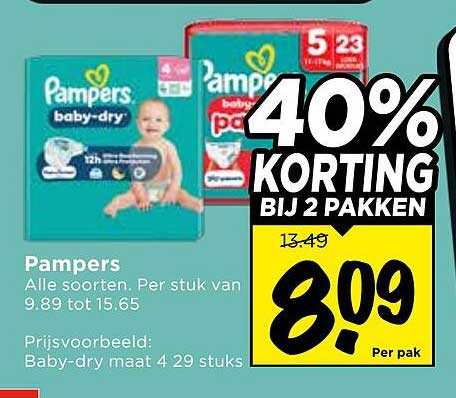 Pampers 40% KORTING BIJ 2 PAKKEN