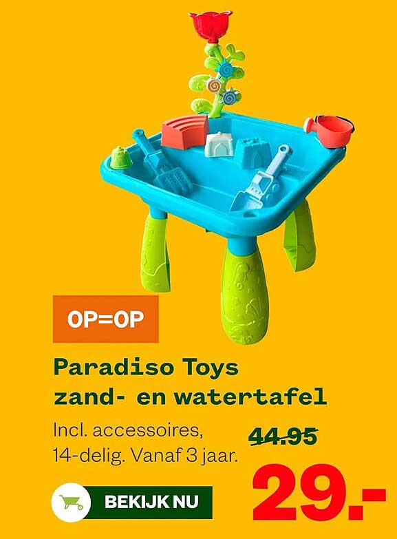 Paradiso Toys zand- en watertafel OP=OP